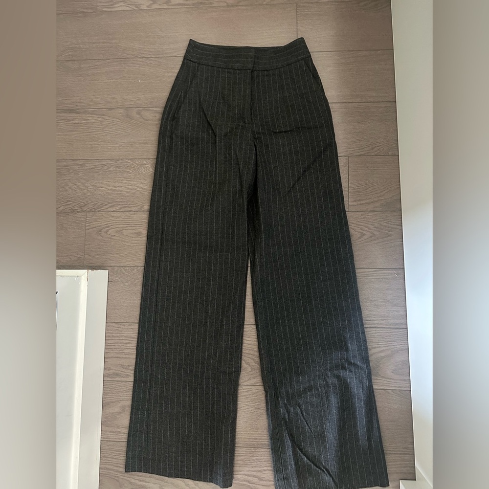 Dynamite Gray Pinstripe Wide Leg Pants